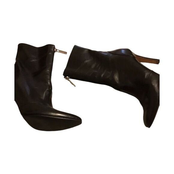 Monolo Bahlink Women's Black Leather Stiletto Ankle Booties Size 5 - Picture 2 of 11
